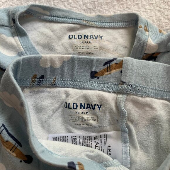 5/$25 Old Navy airplane cotton long sleeve pants pajamas jammies pjs - Picture 2 of 7